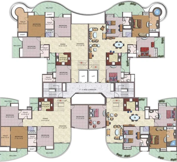 Floor Plan of Sethi Max City Park Sapphire in Vaishali, Ghaziabad - Image 62539