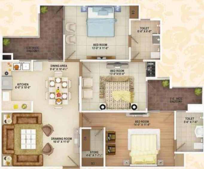 3 BHK Flat in SVP The Imperial in Nehru Nagar, Ghaziabad - Image 545165