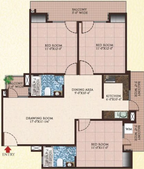 3 BHK Flat in Bankey Aggarwal Heights in Raj Nagar Extension, Ghaziabad - Image 545986