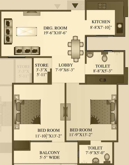 2 BHK Flat in GMD Urban Square in Vasundhara, Ghaziabad - Image 539948
