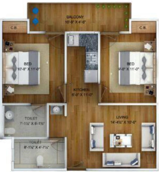 2 BHK Flat in Rajpushp Janhit Awas Yojna in Lal Kuan, Ghaziabad - Image 546044