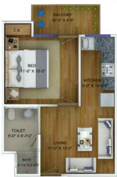 1 BHK Flat in Rajpushp Janhit Awas Yojna in Lal Kuan, Ghaziabad - Image 546043