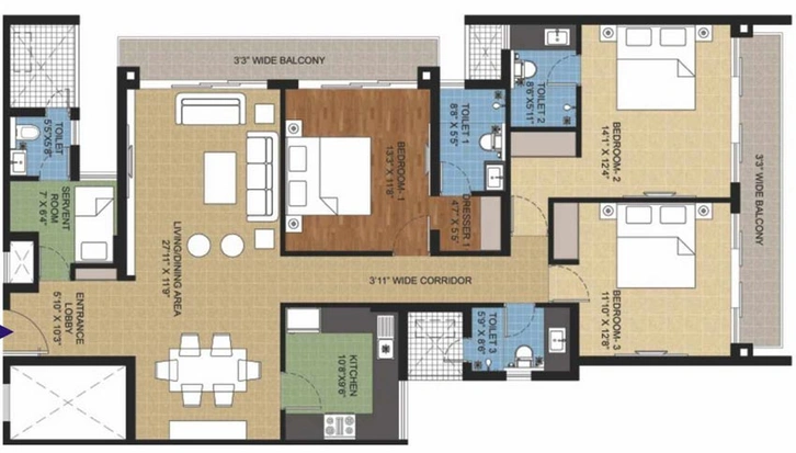 3 BHK Flat in Thapar The Arthah in Vaishali, Ghaziabad - Image 545107