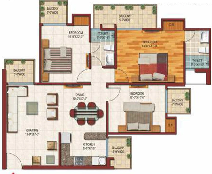 3 BHK Flat in Savfab Saviour Park in Mohan Nagar, Ghaziabad - Image 545097