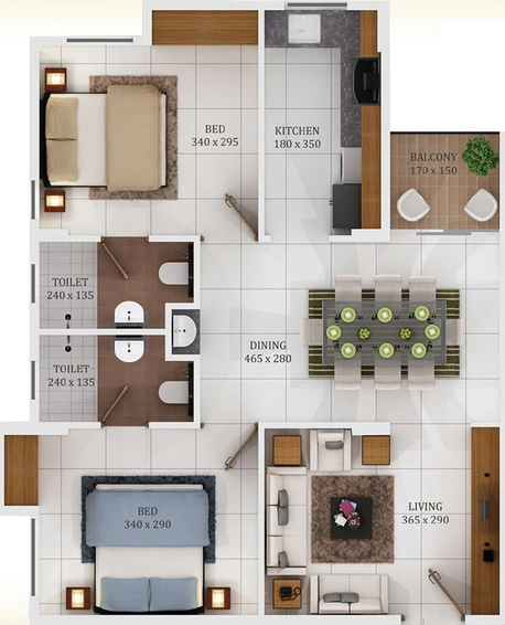 2 BHK Flat in Asian Amaranta in Edappally, Kochi - Image 543793