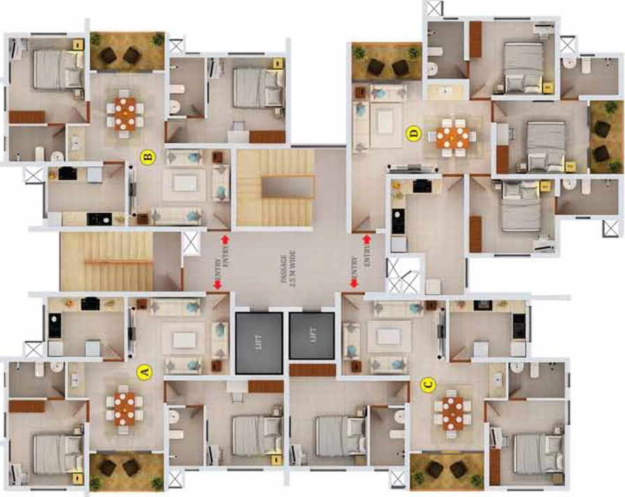 Floor Plan of Clearway Astrum in Ernakulam, Kochi - Image 62196