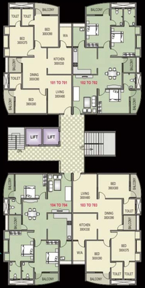 Floor Plan of Jeff Premier in Thrippunithura, Kochi - Image 62204