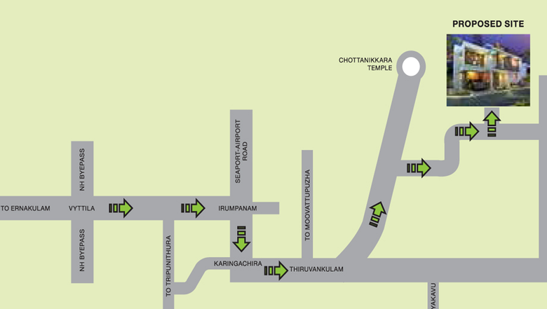 Location of Unitac Sanam Villas in Chottanikkara, Kochi - Image 61923