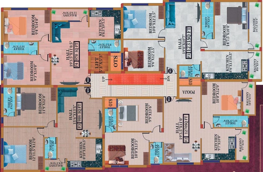 Floor Plan of Avittam Parvathy in Chromepet, Chennai - Image 61674