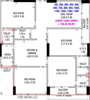 4 BHK Flat in Krishna Evermark 445 in Vavol, Gandhinagar - Image 549588