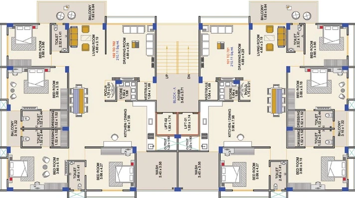 Floor Plan of Mangalam Homes in Dahegam, Gandhinagar - Image 65092