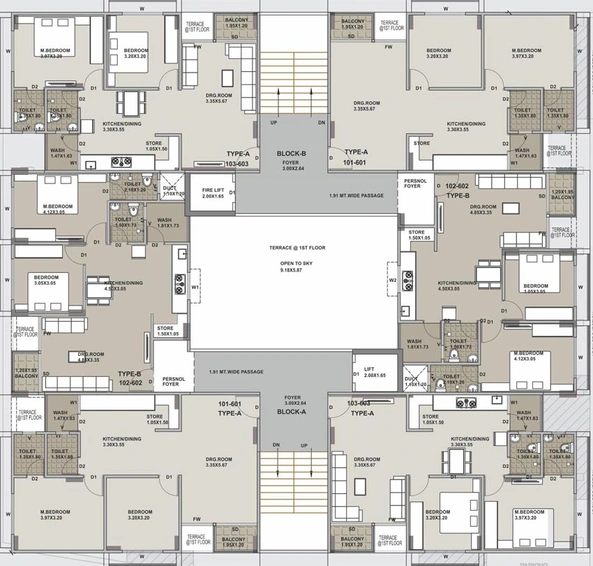 Floor Plan of Sky Safa 42 in Vavol, Gandhinagar - Image 63872