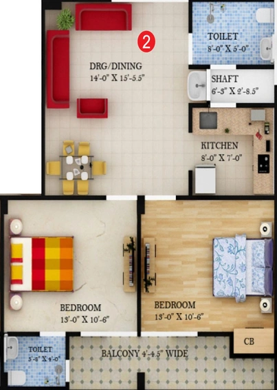 2 BHK Flat in KD Krishna Residency in GT Road, Ghaziabad - Image 540987