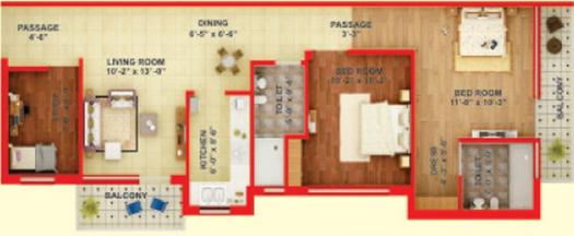 2.5 BHK Flat in Adwik La Casa in Crossings Republik, Ghaziabad - Image 545046