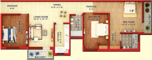 3 BHK Flat in Adwik La Casa in Crossings Republik, Ghaziabad - Image 545047