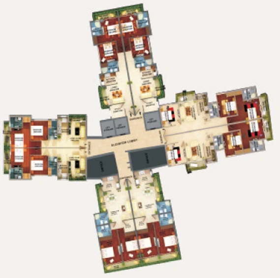 Floor Plan of Adwik La Casa in Crossings Republik, Ghaziabad - Image 62384