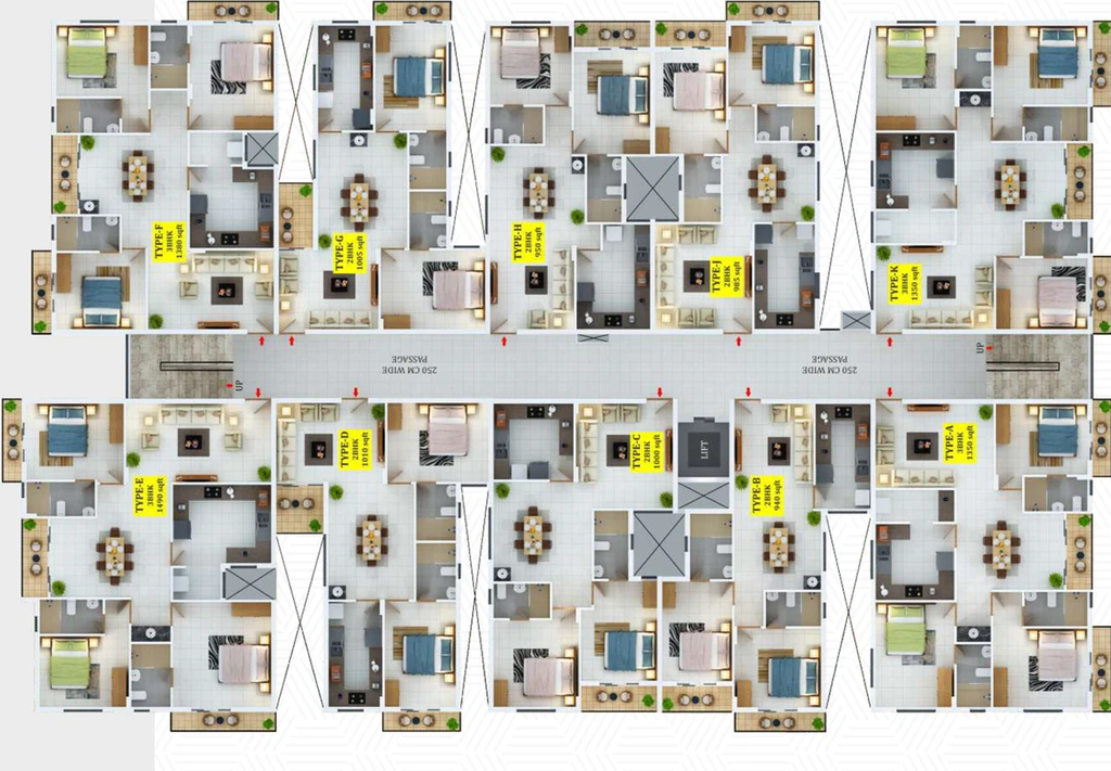 Floor Plan of Dream Flower La Casita in Edappally, Kochi - Image 61867