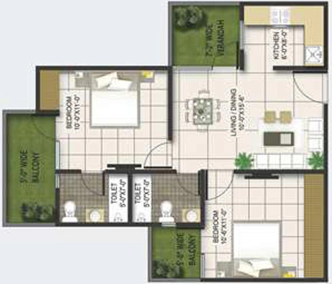2 BHK Flat in AKVS Surya Heights in NH 24, Ghaziabad - Image 541111