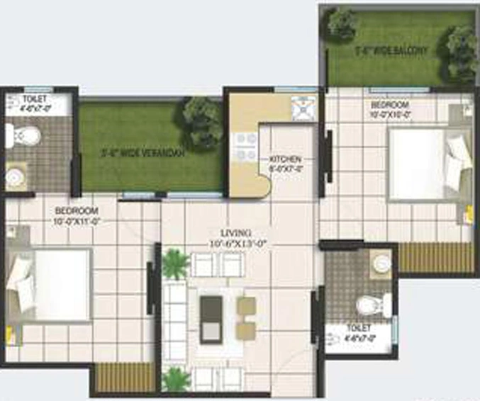 2 BHK Flat in AKVS Surya Heights in NH 24, Ghaziabad - Image 541110