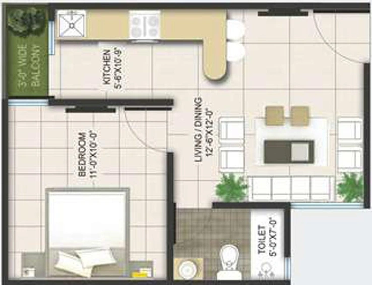1 BHK Flat in AKVS Surya Heights in NH 24, Ghaziabad - Image 541109