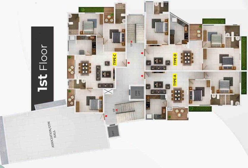 Floor Plan of Dream Flower Magna Iatros in Edappally, Kochi - Image 61721