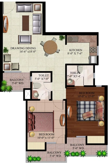 2 BHK Flat in AR Reflections in Raj Nagar Extension, Ghaziabad - Image 545035