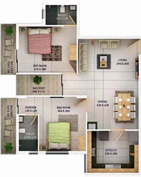 3 BHK Flat in Dream Flower Magnum Opus in Elamakkara, Kochi - Image 542211