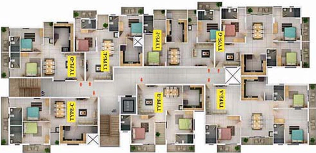 Floor Plan of Dream Flower Magnum Opus in Elamakkara, Kochi - Image 61899
