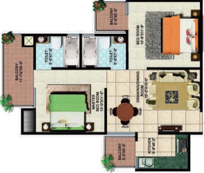 2 BHK Flat in DBF Dev Heights in NH 24, Ghaziabad - Image 545009