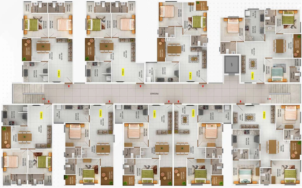 Floor Plan of Dream Flower Velvetude 4 in Edappally, Kochi - Image 61887