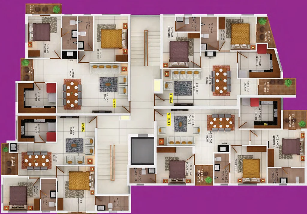 Floor Plan of Dream Flower Zephyr in Palarivattom, Kochi - Image 61861