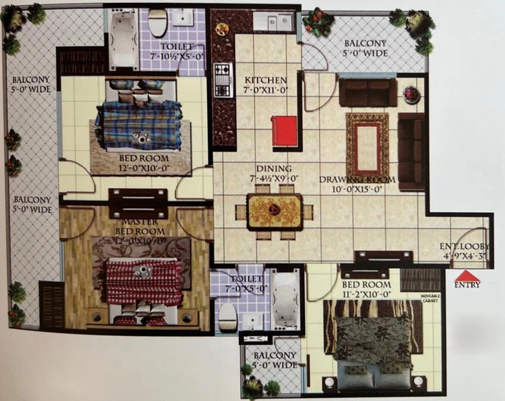 3 BHK Flat in Andromida Planet One in Bhopura, Ghaziabad - Image 544929
