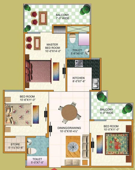 3 BHK Flat in Krishna Aprameya Enclave in Raj Nagar Extension, Ghaziabad - Image 544897