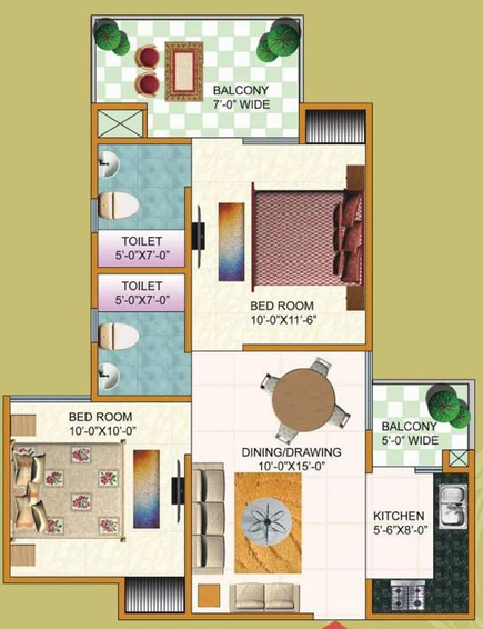 2 BHK Flat in Krishna Aprameya Enclave in Raj Nagar Extension, Ghaziabad - Image 544895