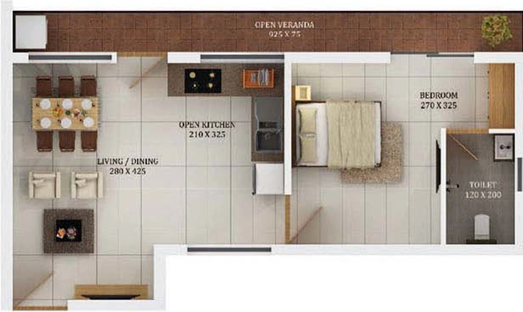 1 BHK Flat in Dream Flower Kalopsia in Kaloor, Kochi - Image 541952