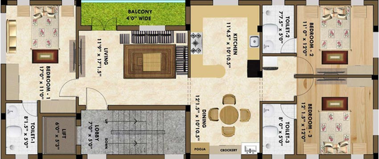 3 BHK Flat in Devinarayan Jasmine in Anna Nagar, Chennai - Image 541517