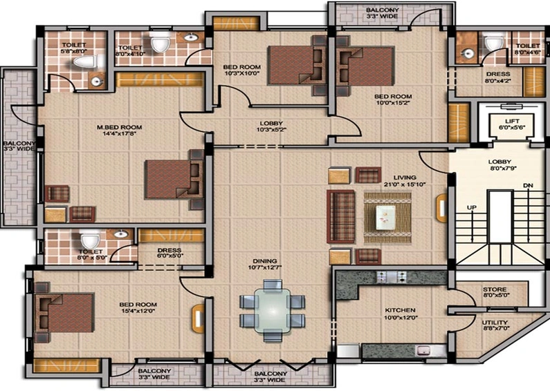 Floor Plan of Devinarayan Aise in Nandanam, Chennai - Image 61792