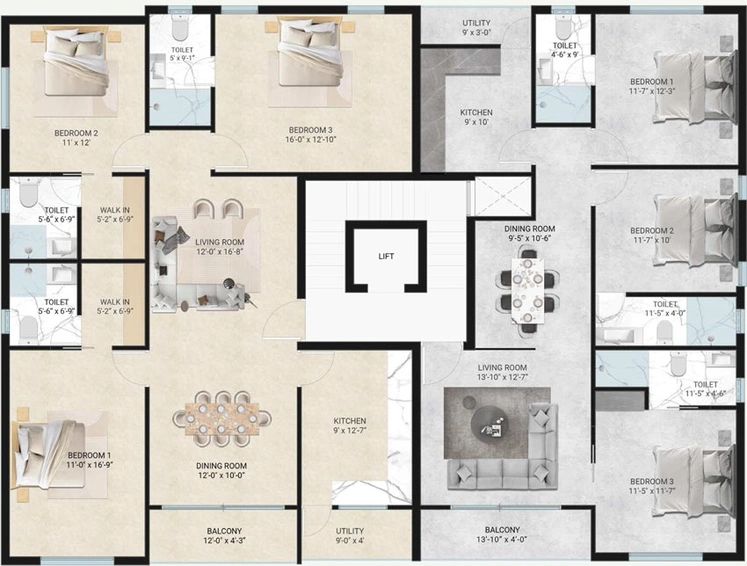 Floor Plan of Skyline Onyx in Royapettah, Chennai - Image 61805