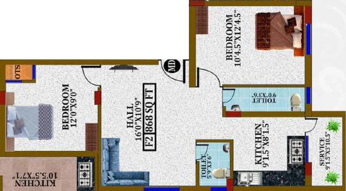 2 BHK Flat in Avittam Bhishmar in Chromepet, Chennai - Image 543406