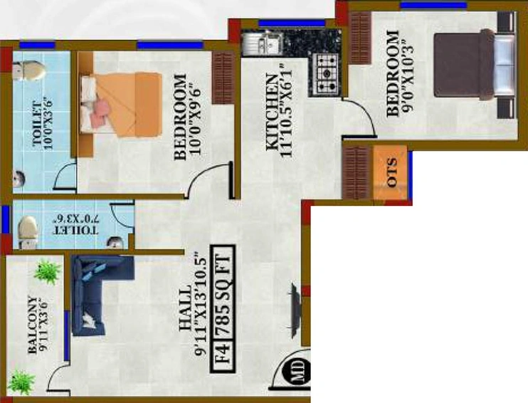 2 BHK Flat in Avittam Bhishmar in Chromepet, Chennai - Image 543404