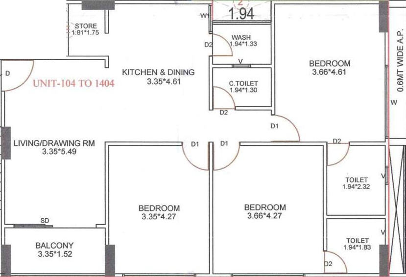 3 BHK Flat in Hari Anutham in Randheja, Gandhinagar - Image 551871