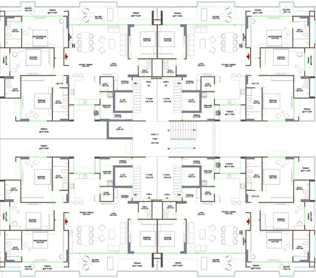Floor Plan of Ashwamegh Sandalwood in Randesan, Gandhinagar - Image 64545