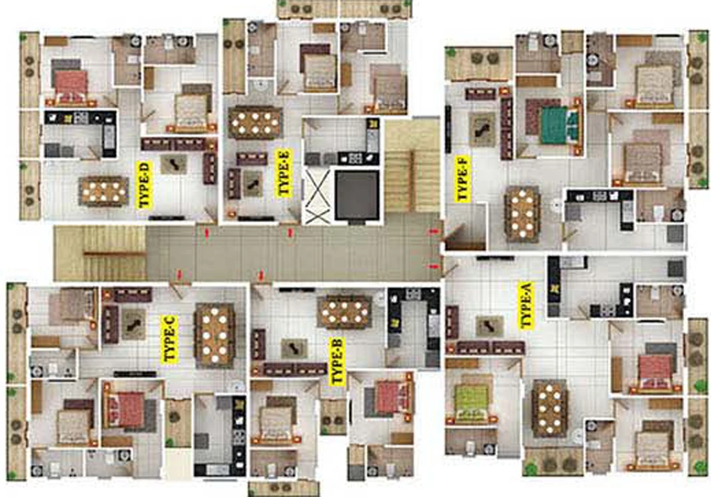 Floor Plan of Dream Flower Santa Maria in Palarivattom, Kochi - Image 62067