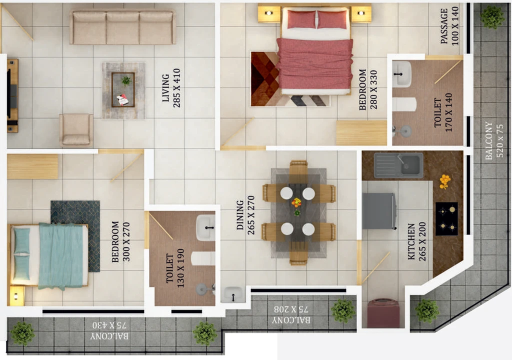 2 BHK Flat in Dream Flower Melodium in Kadavanthra, Kochi - Image 543603