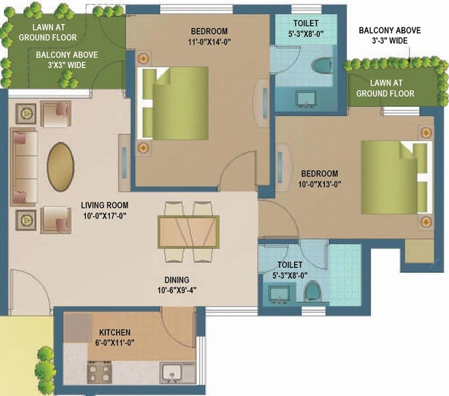 2 BHK Flat in Sare Ebony Greens in Lal Kuan, Ghaziabad - Image 545904