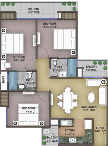 3 BHK Flat in Victory Gold 24 in NH 24, Ghaziabad - Image 545871