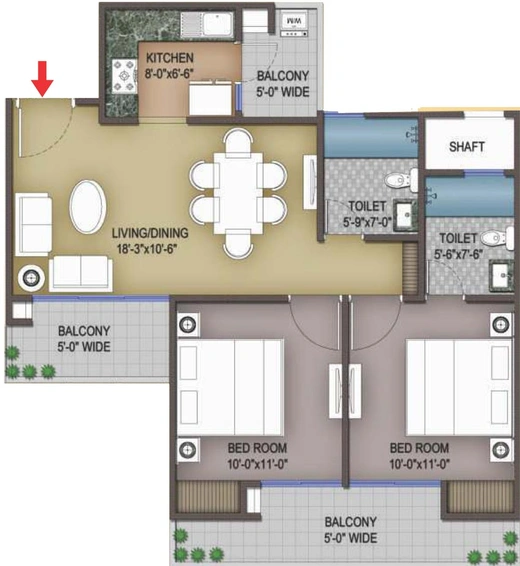 2 BHK Flat in Victory Gold 24 in NH 24, Ghaziabad - Image 545869