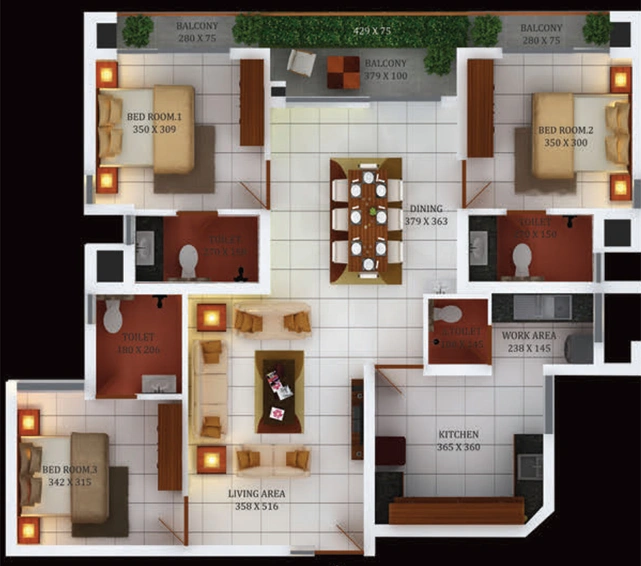3 BHK Flat in Tulsi Capitol Pointe in Vyttila, Kochi - Image 542651