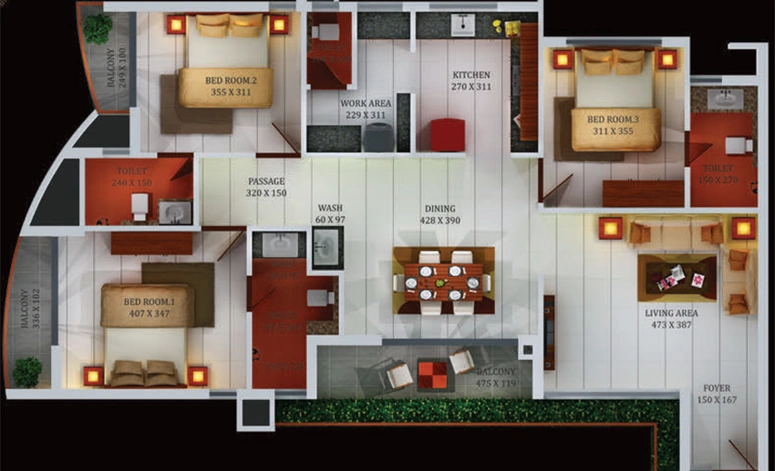3 BHK Flat in Tulsi Capitol Pointe in Vyttila, Kochi - Image 542652