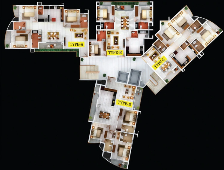 Floor Plan of Tulsi Capitol Pointe in Vyttila, Kochi - Image 61952